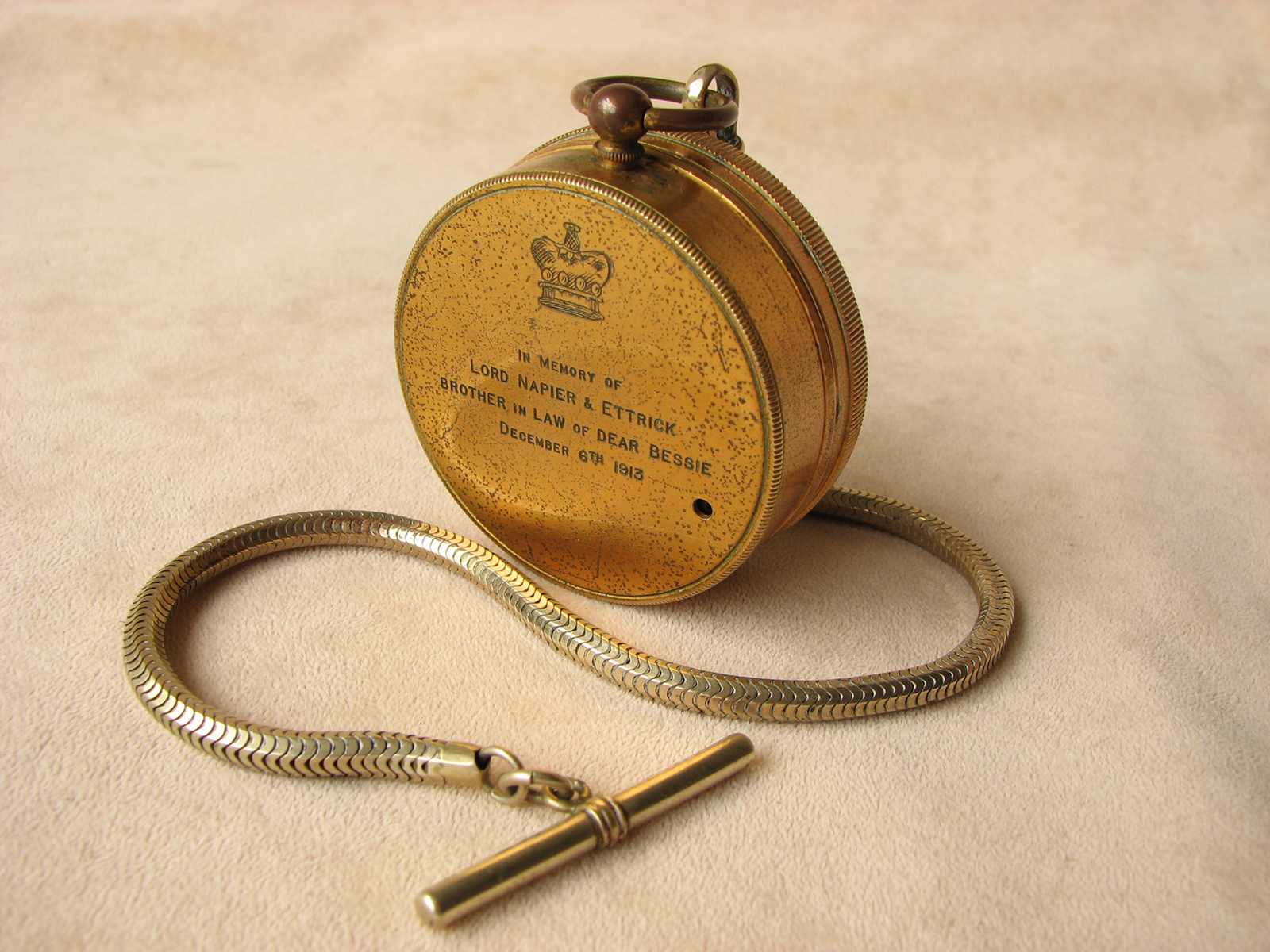 Antique Ross pocket barometer with Lord Napier inscription